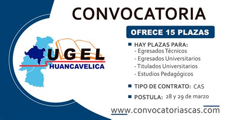 Convocatoria Ugel Huancavelica [cas] 15 Plazas Computación E Informática Educación