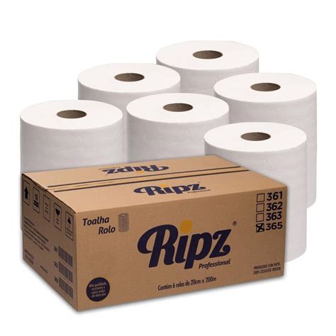 Papel Toalha Auto Corte Rolo Bobina 6x20cmx200m 38g Kit 6 Rolos