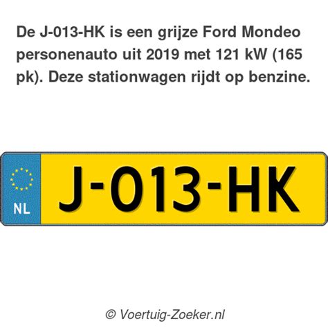 Kenteken J 013 HK Ford Mondeo Auto J013HK Voertuig Zoeker Nl