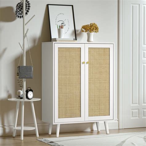 Buy Anmytek Rattan Cabinet H Tall Sideboard Storage Cabinet With