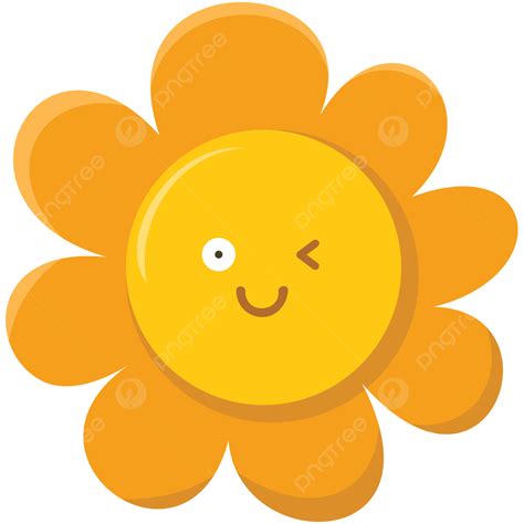 Expression De Clin Doeil Emoji Fleur De Soleil Vecteur Png Tournesol