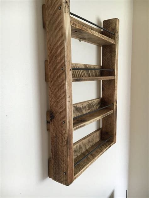 Spice Rack Wood Spice Rack Handmade Shelf Reclaimed Wood Spice