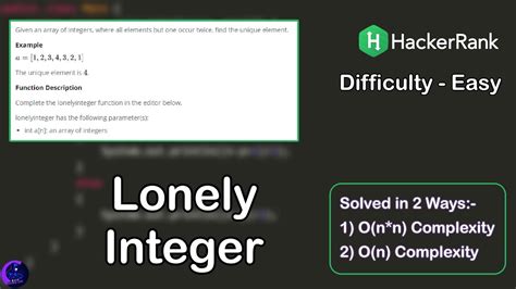 Lonely Integer Problem In Java Hacker Rank Interview Preparation