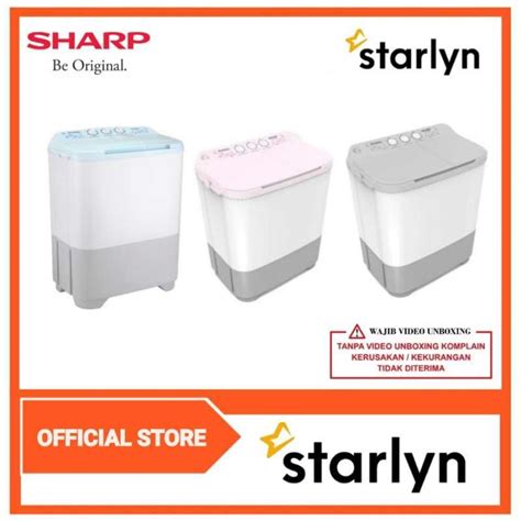 Jual MESIN CUCI SHARP EST 90 MW 9KG 2 TABUNG 90MW 9 KG PURE MAGIC LOW