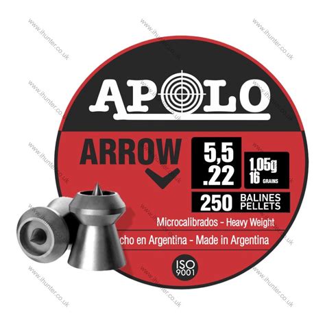 Apolo Arrow Hollow Point Lead Airgun Pellets 2255mm Qty250 L968