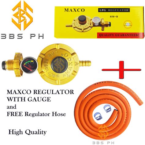 Maxco Lpg Regulator With Gauge Heavy Duty 858B High Quality With Free