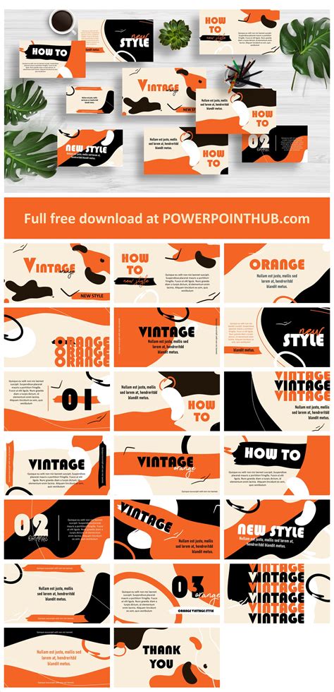 PowerPointHub Vintage Orange Long Thumbnail Powerpoint Hub