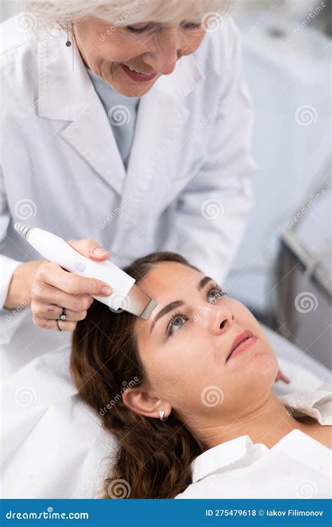 Young Woman Having Laser Peeling Procedure Of Face Stock Photo Image