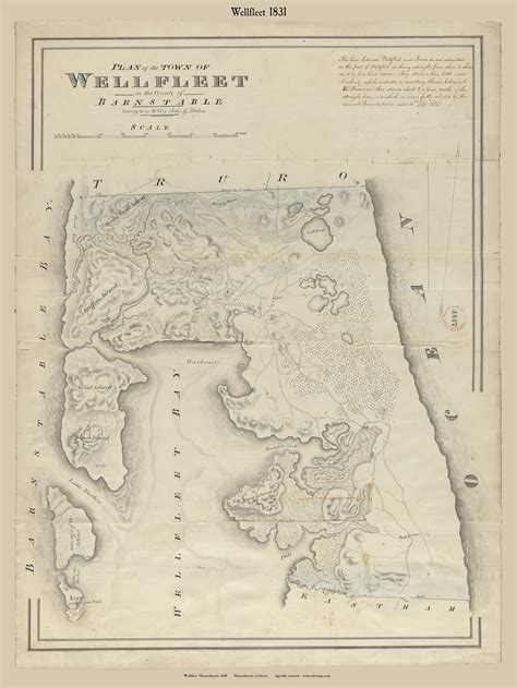 Wellfleet Digitally Restored Massachusetts Old Town Map Reprint