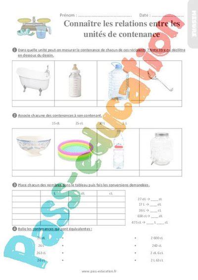 Conna Tre Les Relations Entre Les Unit S De Contenance Ce