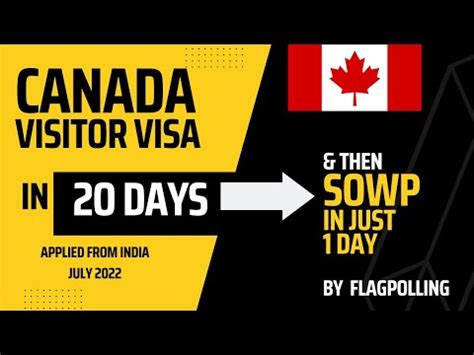 Canada Visitor Visa In 20 Days Applied From India And SOWP By