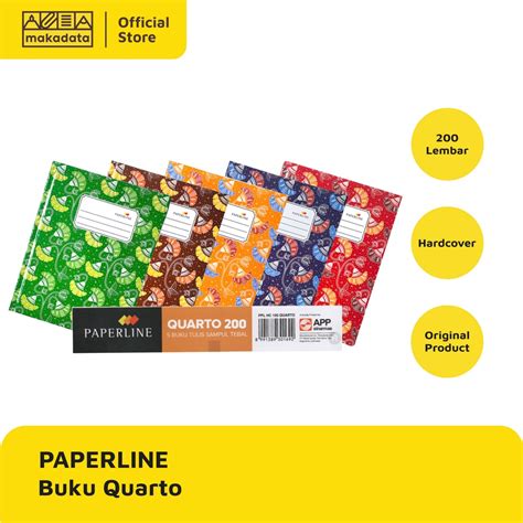 Jual Buku Tulis Kwarto Kuarto Quarto Hardcover Isi 200 Lembar Paperline