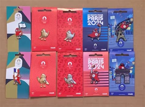 Paris 2024 Olympic And Paralympic Pin Badges 10 Phryge Mascot Pins £120