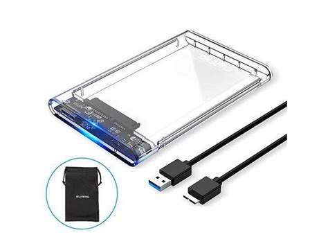 Ssd External Hard Drive Enclosure 25 Inch Sata To Usb30 Uasp Clear