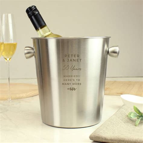 Personalised 25th Annivesary Stainless Steel Ice Bucket By Uniqueful