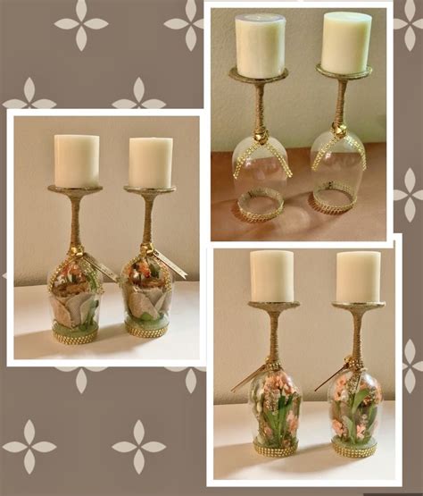 Upside Down Wine Glass Candle Holder