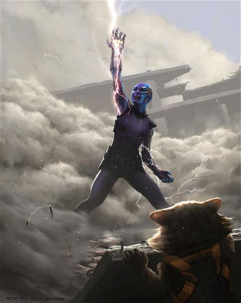 Karen Gillans Nebula Uses The Gauntlet In Avengers Endgame Artwork