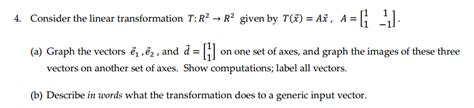 Solved Consider The Linear Transformation T R 2 Rightarrow