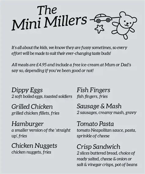 Menu at The Mill pub & bar, Stokesley