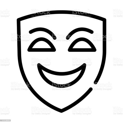 Smile Mask Thin Line Icon Mask Fun Linear Icons From Cinema Concept