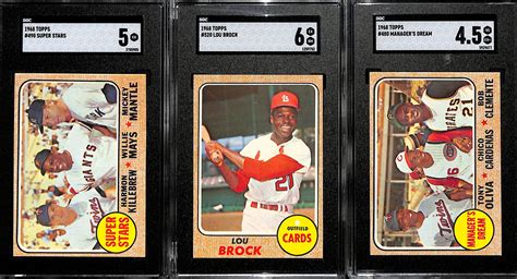 Lot Detail Lot Of Topps Graded Cards Super Stars W Mantle