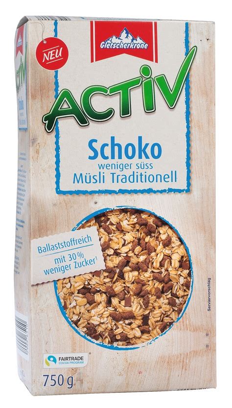 Test Aldi Nord Gletscherkrone Activ Schoko Müsli Traditionell weniger