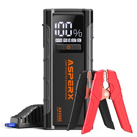 ASPERX AX4500 Jump Starter 4500A Peak Car Starter For Up To All Gas And