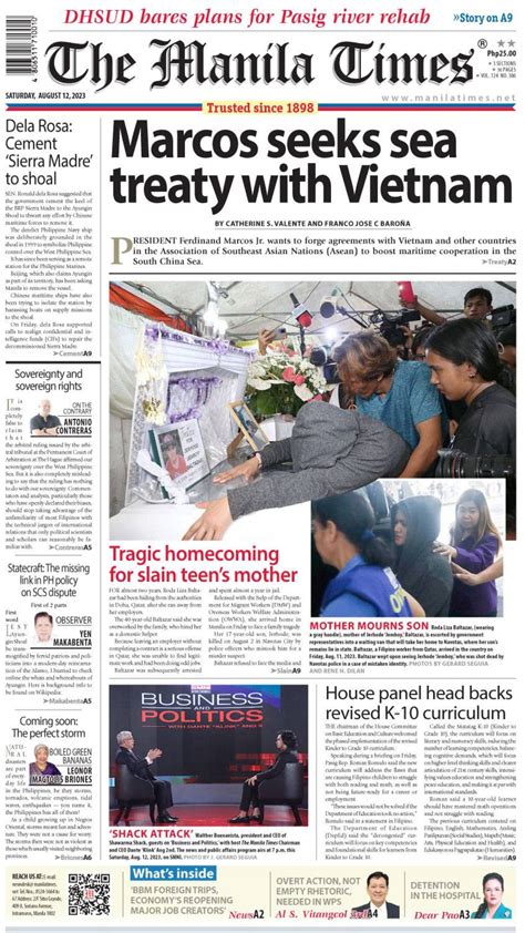 The Manila Times Front Page August 12 2023 The Manila Times