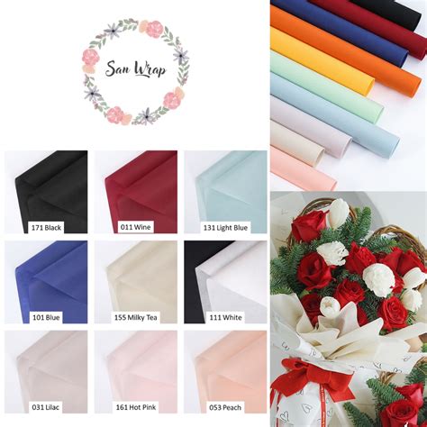 Jual 5 Lembar Flower Wrapping Paper Varian Kain Spunbond Kertas Buket