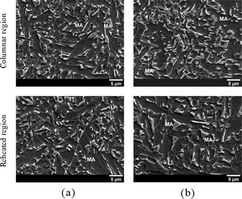 Sem Images Showing The Microphases Occurring In Weld Metals After