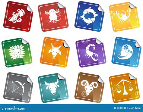 Zodiac Horoscope Icons Stock Vector Illustration Of Crab 9504746