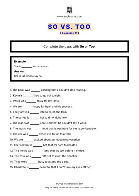 exercise  esl worksheets