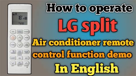 How To Use Lg Air Conditioner Remote Control Function Demo In English