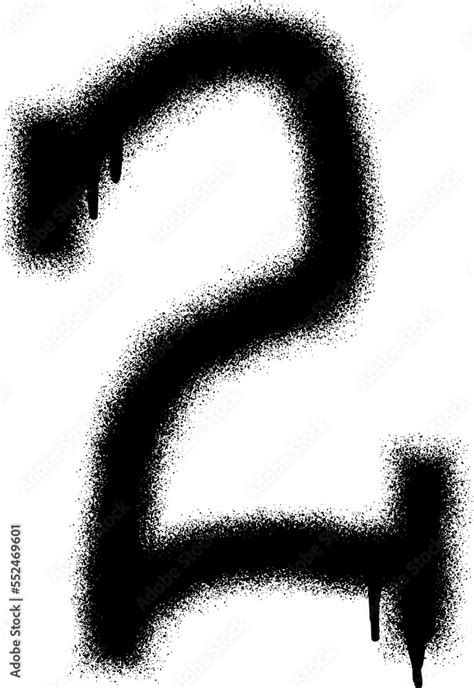 Graffiti number 2 with black spray paint. Stock Illustration | Adobe Stock