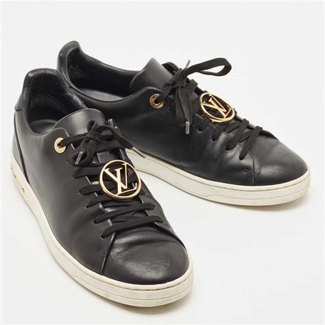 Louis Vuitton Black Leather Frontrow Sneakers Size 365 For Sale At 1stdibs