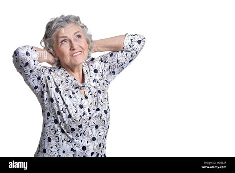 Portrait Of Beautiful Mature Woman Stock Photo Alamy