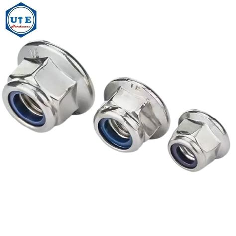 Stainless Steel A A Hex Flange Nylon Insert Lock Nuts For Din