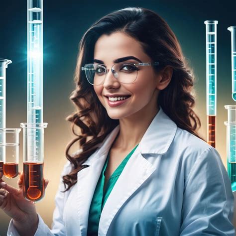 Premium Photo Woman Scientist In Lab Coat Laboratory With Test Tubes Digital Collage