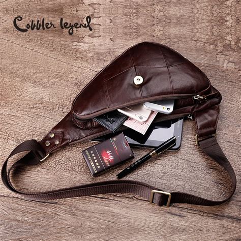 Cobbler Legend Genuine Leather Men Crossbody Bag Casual Chest Bag Cowskin Single Shoulder Strap