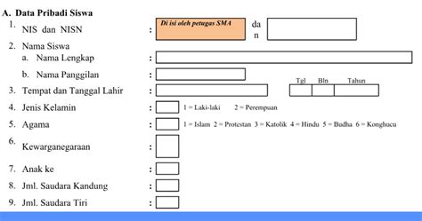 Detail Contoh Data Diri Siswa Koleksi Nomer