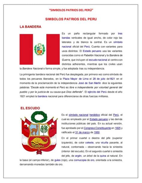 Simbolos Patrios Del Peru Pdf