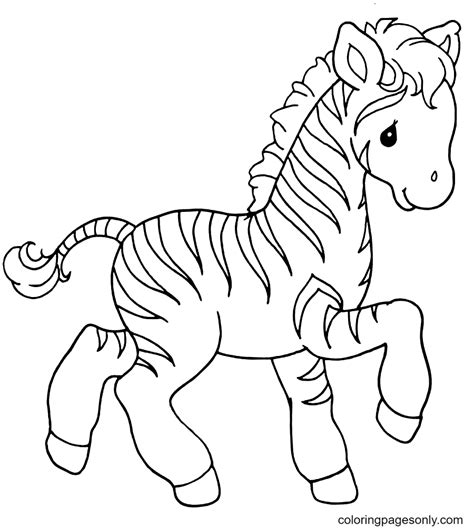 Baby Zebra Coloring Page - Free Printable Coloring Pages