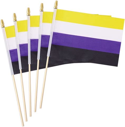 Buy Zxxvzg 25 Pack Non Binary Rainbow Pride Flag Small Mini Flag Wood