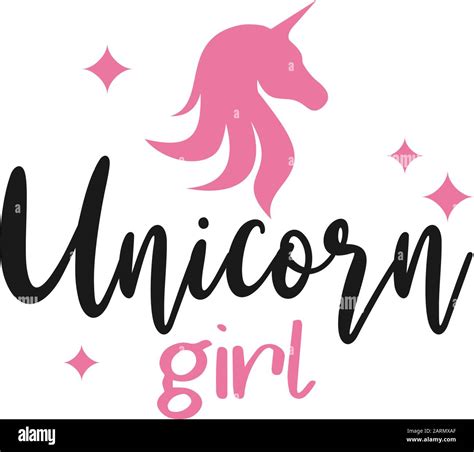 Tipograf A De Letras De Citas De Unicorn Unicornio Chica Imagen Vector