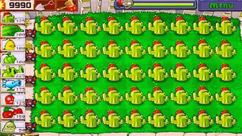 Plants Vs Zombies Survival Day All Cactus Vs All Zombies Gameplay