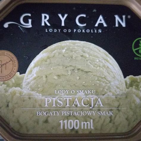 Lody o smaku pistacjowym Grycan kalorie kJ i wartości odżywcze