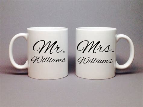 Unique Wedding Gift Idea Bridal Shower Gift Mr And Mrs Coffee Mug