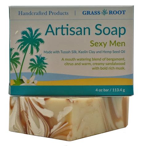 Hand Crafted 4oz Soap Bars Made With Tussah Silk Sexy Men Grass Root Essentials