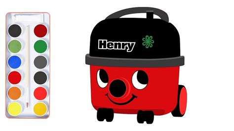 Step By Step How To Draw And Color Red Henry The Hoover 🎨 ️ Fun Easy