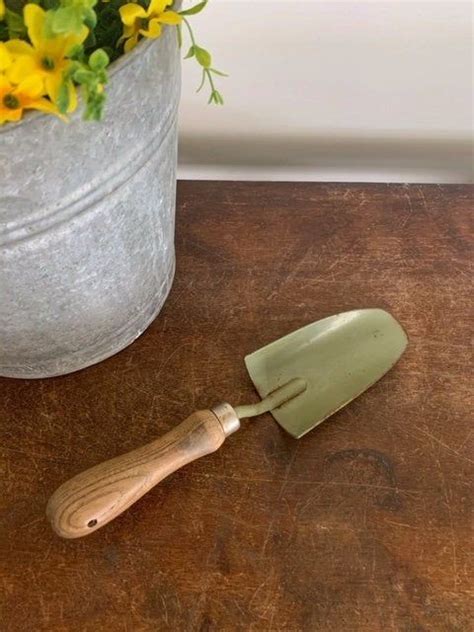 Vintage Gardening Tools Hand Shovel Small Garden Shovel Green Etsy